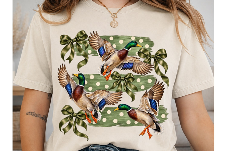 Flying Ducks Ribbons PNG Sublimation Des