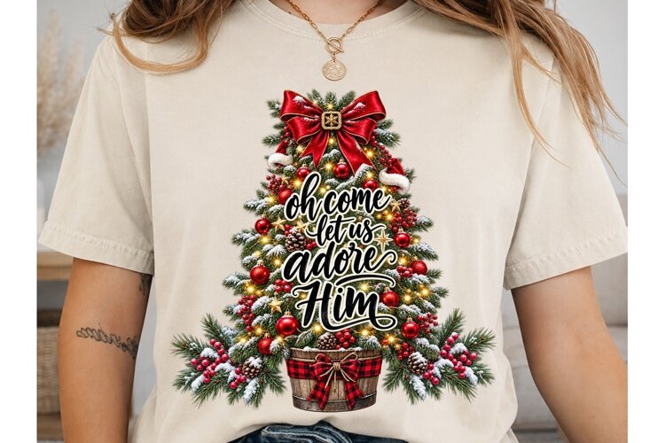 Oh Come Let Us Adore Him Christmas PNG example image 1
