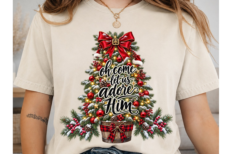 Oh Come Let Us Adore Him Christmas PNG