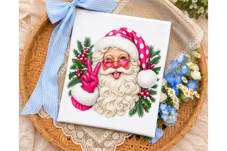 Groovy Santa Christmas PNG Sublimation