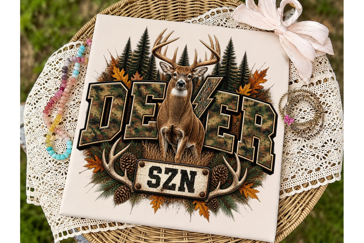 Deer Season SZN PNG Sublimation Design