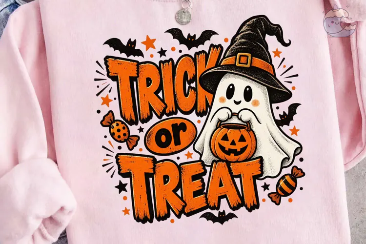 Trick or Treat Ghost PNG Sublimation Shi