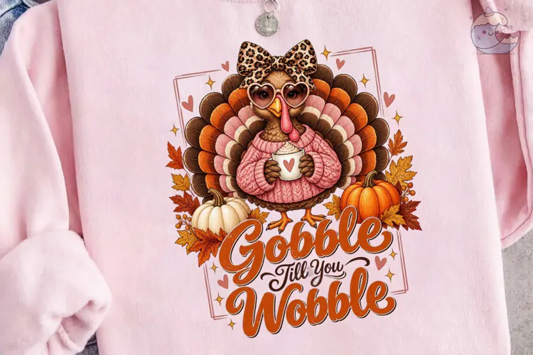 Gobble Till You Wobble Turkey PNG Shirt