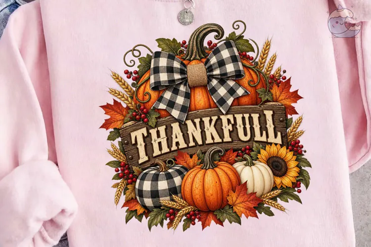 Thankful Pumpkin PNG Sublimation Design