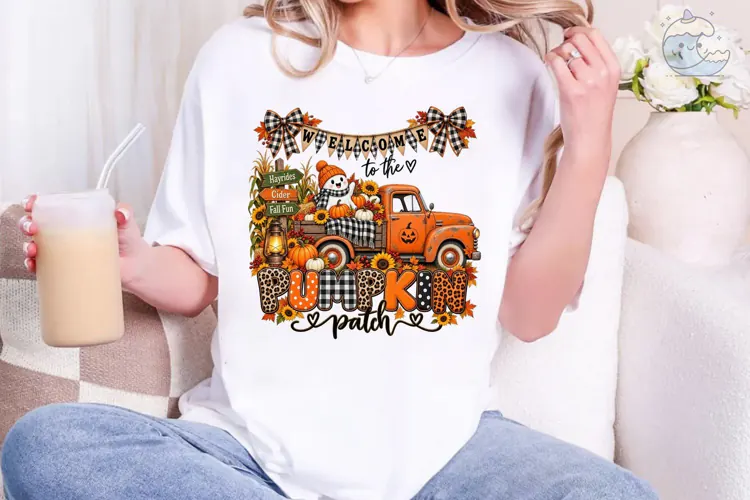 Fall Welcome Pumpkin Patch PNG Shirt Des