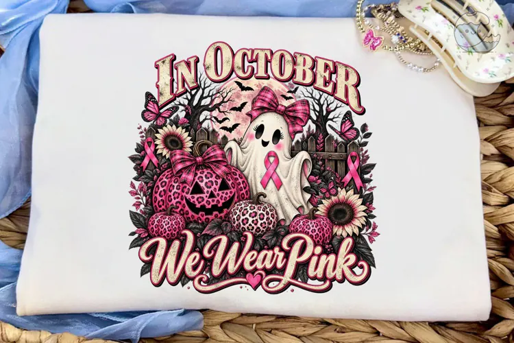 In October We Wear Pink PNG Shirt Design