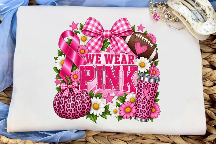 We Wear Pink Football PNG Sublimation De