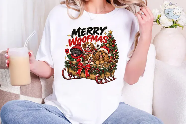 Merry Woofmas Christmas Dogs PNG Shirt