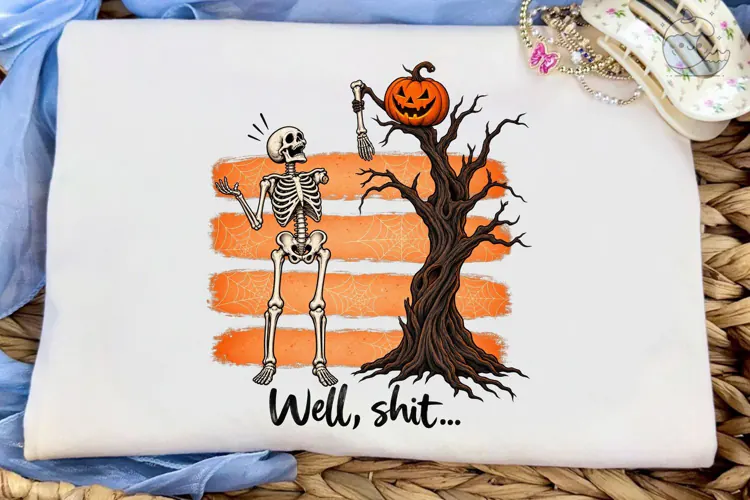 Halloween Skeleton Pumpkin Tree PNG Shir
