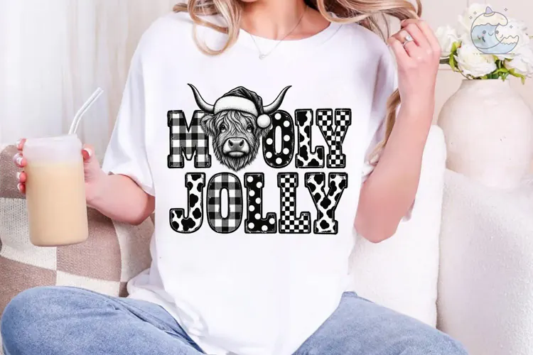 Mucky Jolly Highland Cow PNG Sublimation