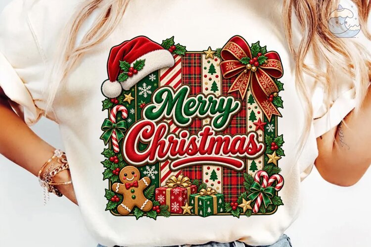Merry Christmas PNG Sublimation Design example image 1