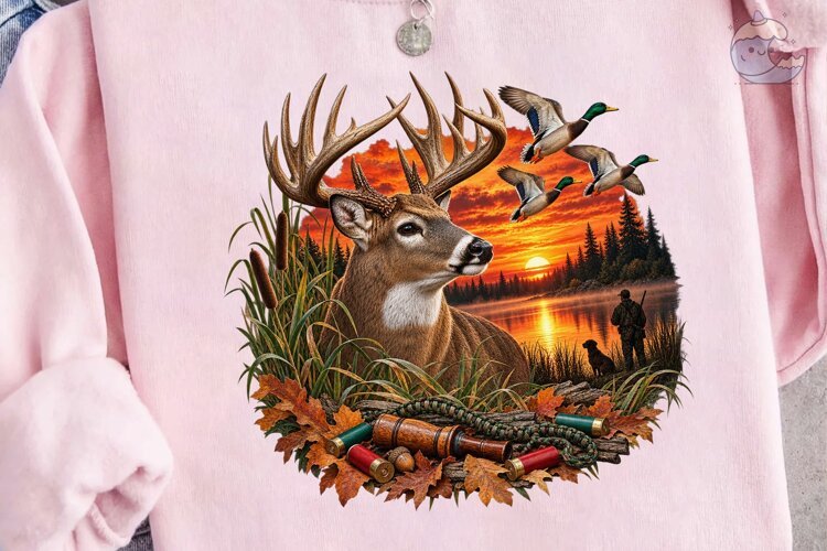 Hunting Season Deer PNG Sublimation Desi example image 1
