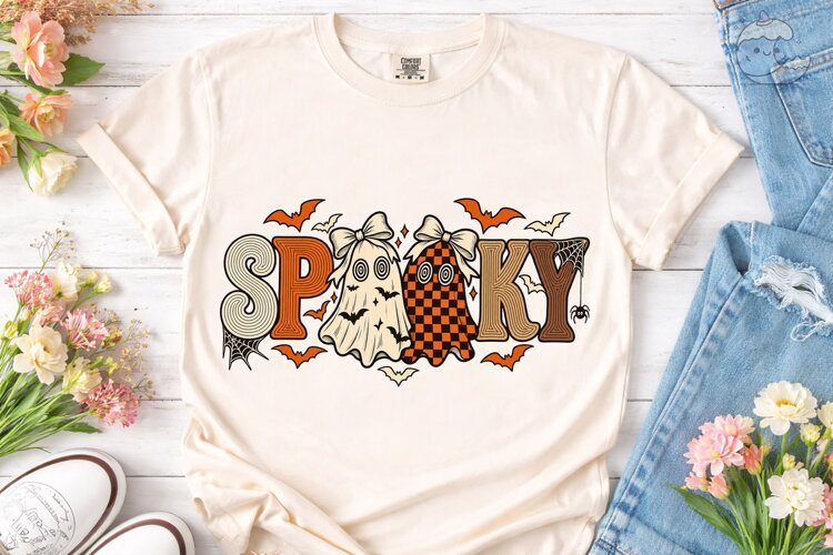 Spooky Halloween PNG Sublimation Shirt D example image 1