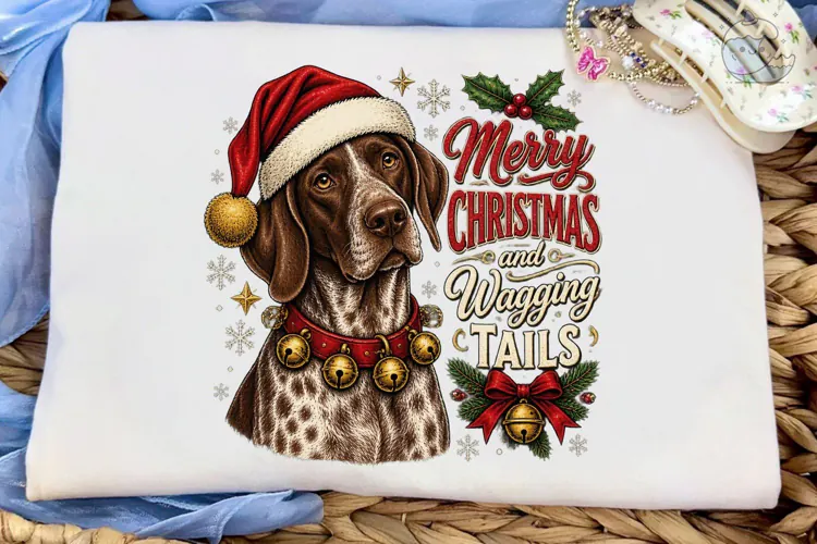 Merry Christmas Wagging Tails Dog PNG Sh