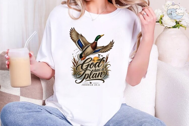 God Has a Plan Duck PNG Sublimation example image 1
