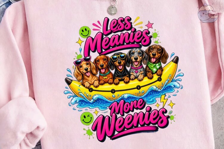 Less Meanies More Weenies Dogs PNG Shirt example image 1