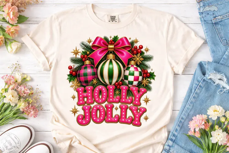 Holly Jolly Christmas PNG Sublimation De