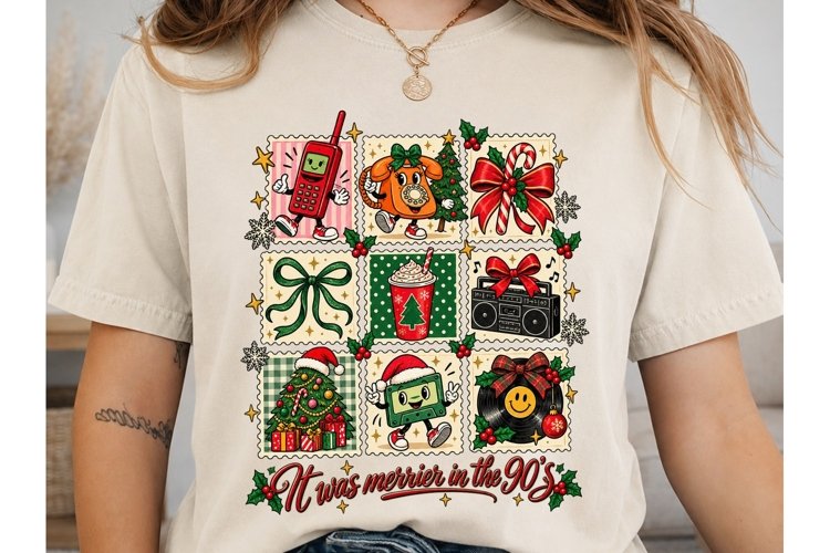 90s Nostalgia Christmas PNG Sublimation example image 1