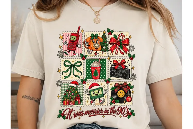 90s Nostalgia Christmas PNG Sublimation