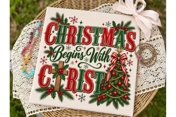Christmas Begins With Christ PNG Shirt