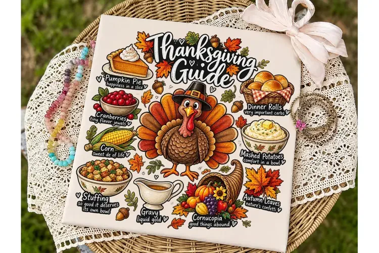 Thanksgiving Guide PNG Sublimation Desig