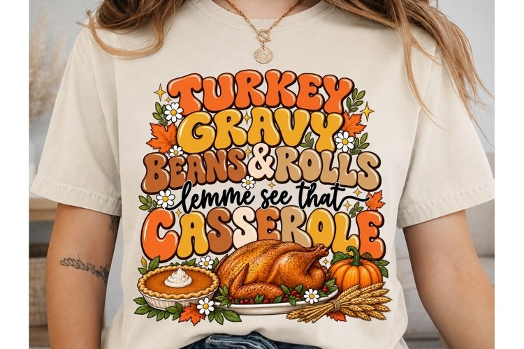 Turkey Gravy Beans Rolls PNG Sublimation example image 1