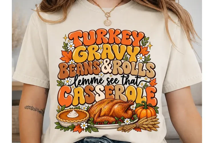 Turkey Gravy Beans Rolls PNG Sublimation
