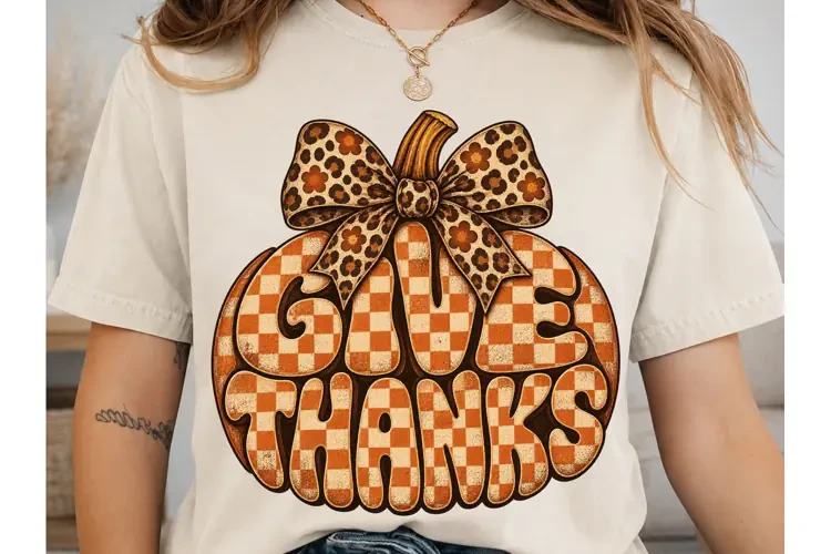 Give Thanks Pumpkin PNG Sublimation Desi