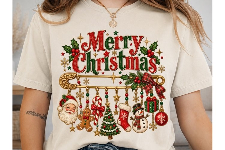 Merry Christmas Ornament PNG Sublimation example image 1