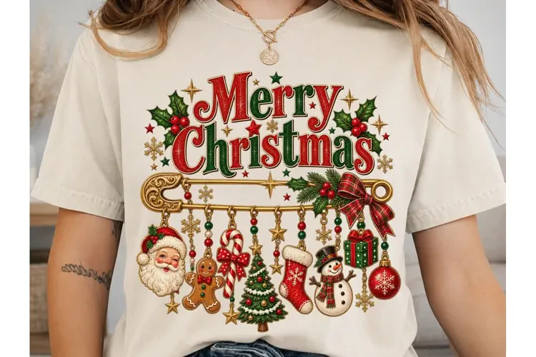 Merry Christmas Ornament PNG Sublimation