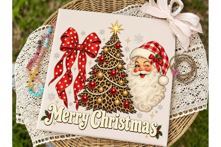 Leopard Christmas PNG Sublimation Design