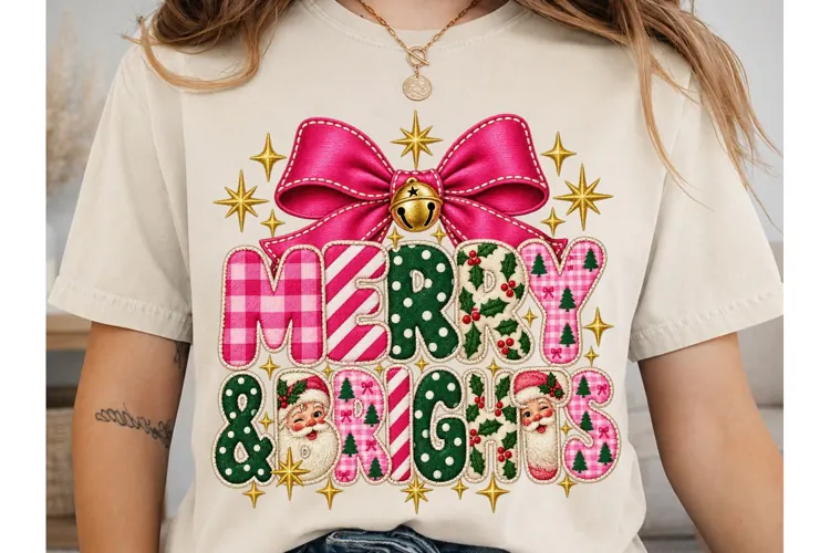 Merry Patchwork PNG Sublimation Design
