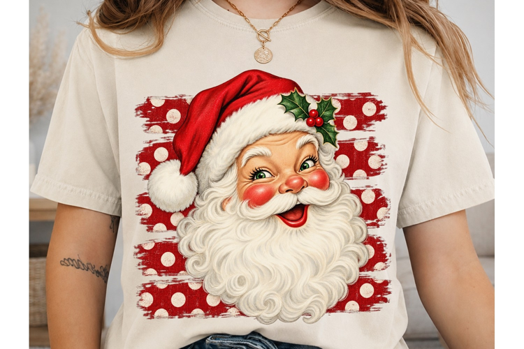 Retro Santa Claus PNG Sublimation Design