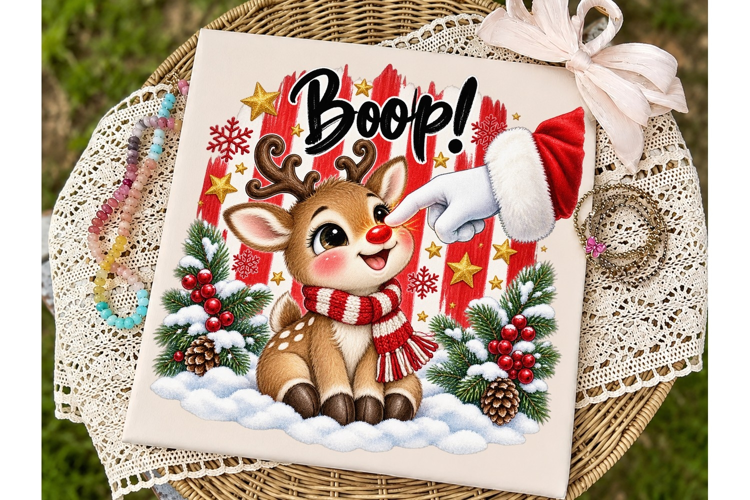 Boop Reindeer Christmas PNG Sublimation