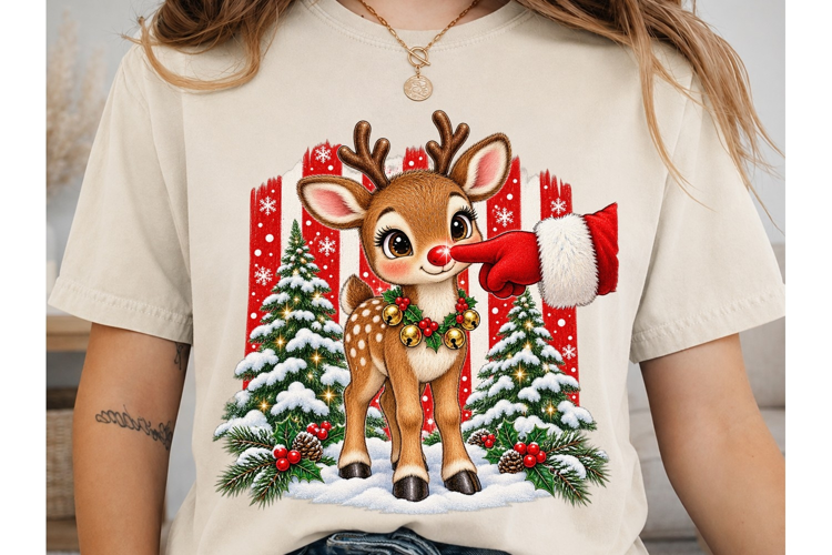 Cute Reindeer PNG Sublimation Design