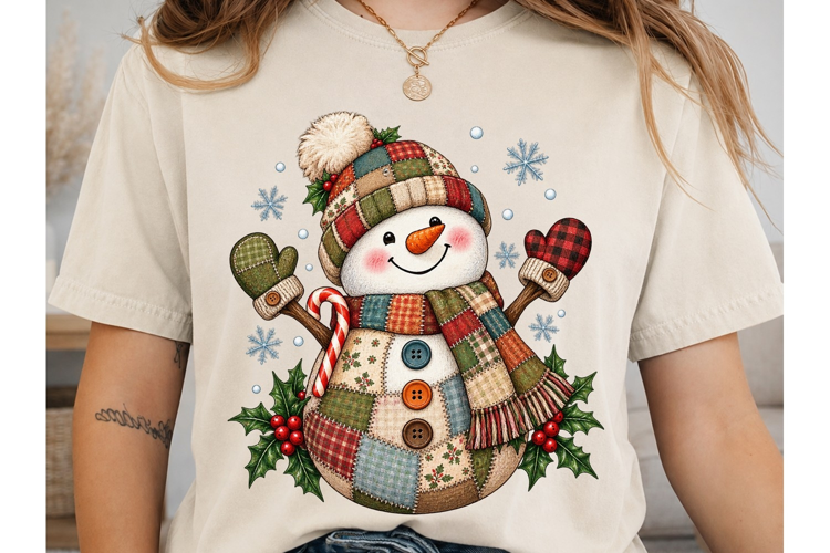 Cozy Christmas Snowman PNG Sublimation