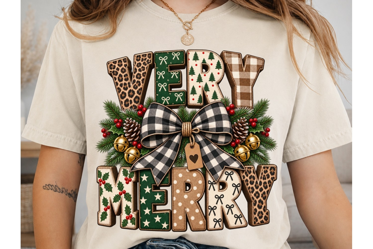 Very Merry Christmas PNG Sublimation Des