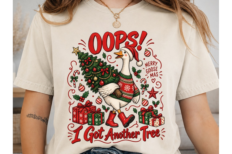 Merry Goosemas PNG Sublimation Design