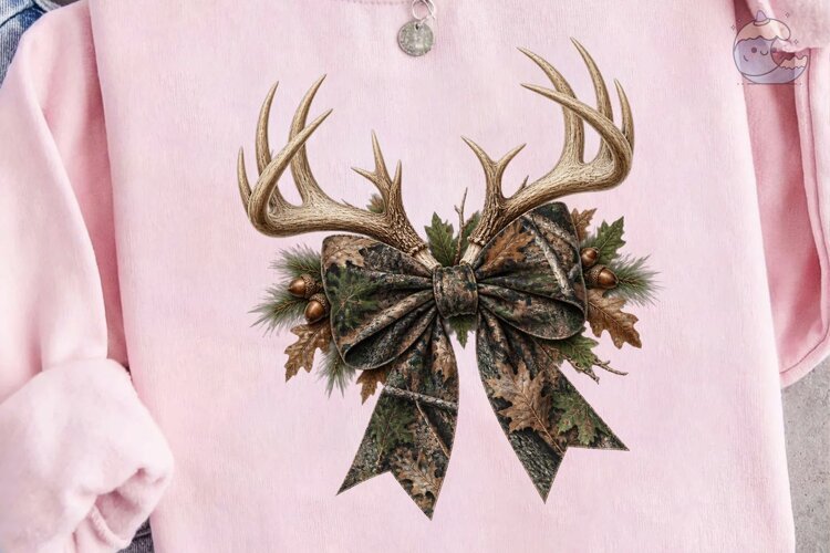 Deer Antlers Bow PNG Sublimation Design example image 1