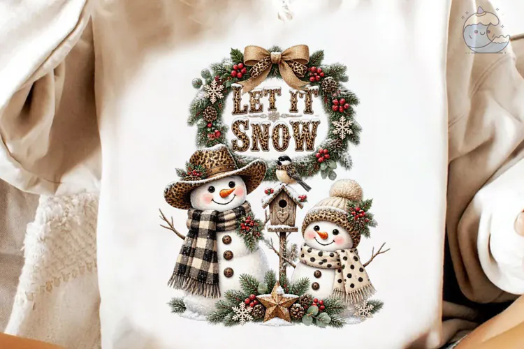 Let It Snow Snowman PNG Sublimation Desi