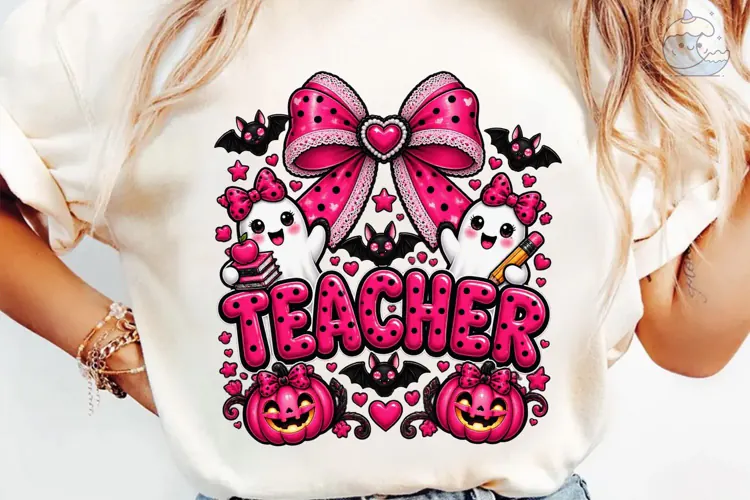 Teacher Halloween PNG Sublimation Design