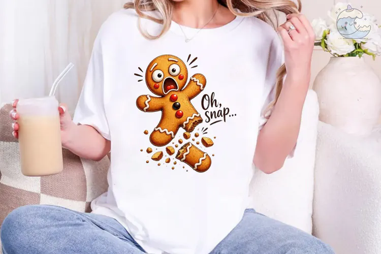 Oh Snap Gingerbread Man PNG Sublimation