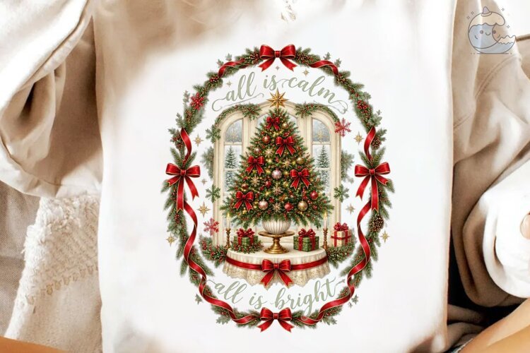 All is Calm Christmas PNG Sublimation De example image 1