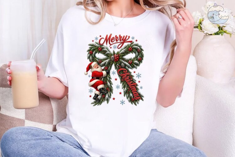 Merry Christmas Santa PNG Sublimation De example image 1