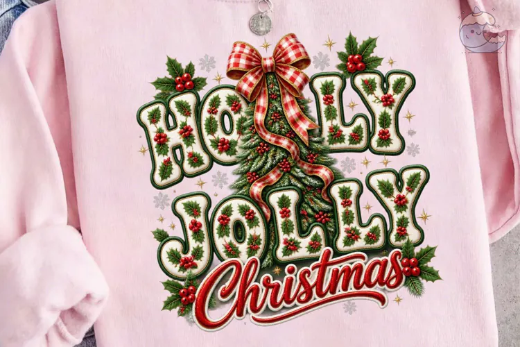 Holly Jolly Christmas PNG Sublimation De