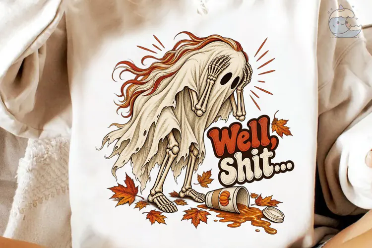 Spooky Ghost Fall PNG Sublimation Design