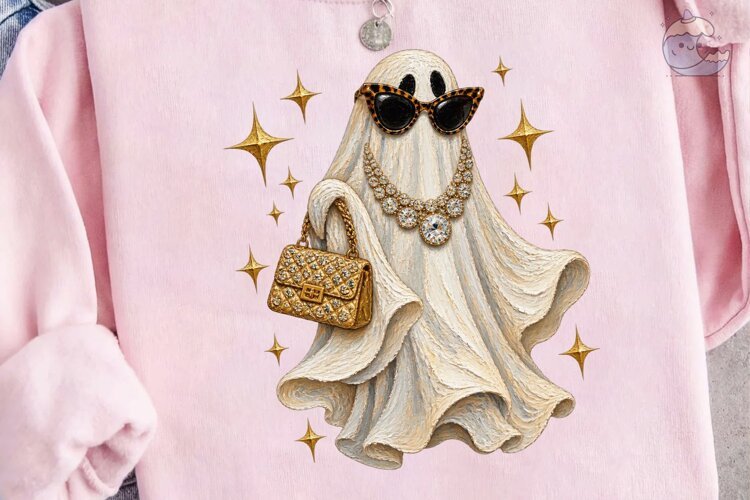 Glamorous Ghost PNG Sublimation Design example image 1