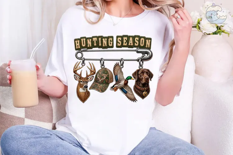 Hunting Season Safety Pin PNG Sublimatio