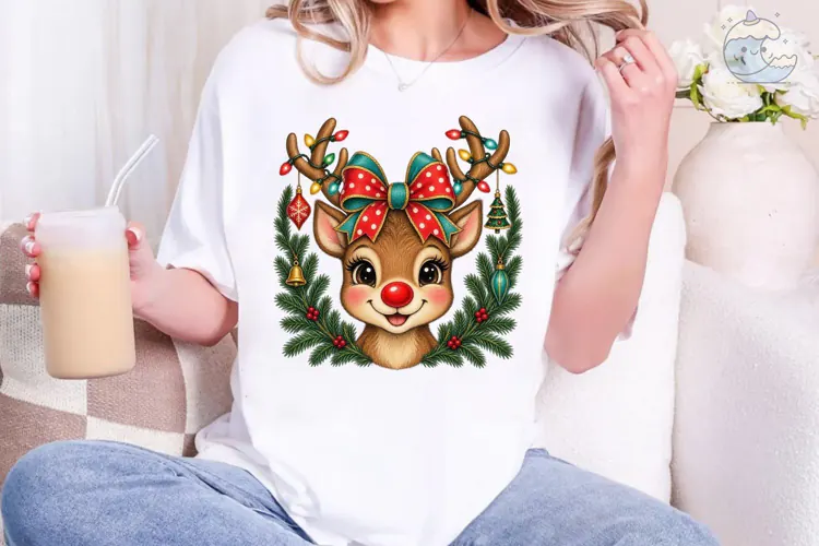 Reindeer Christmas PNG Sublimation Shirt