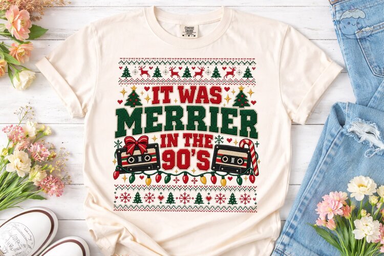 It Was Merrier 90s PNG Sublimation Desig example image 1